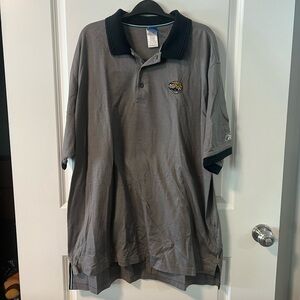 Reebok Men’s Gray Polo with Black Contrast Collar and Jaguars Patch